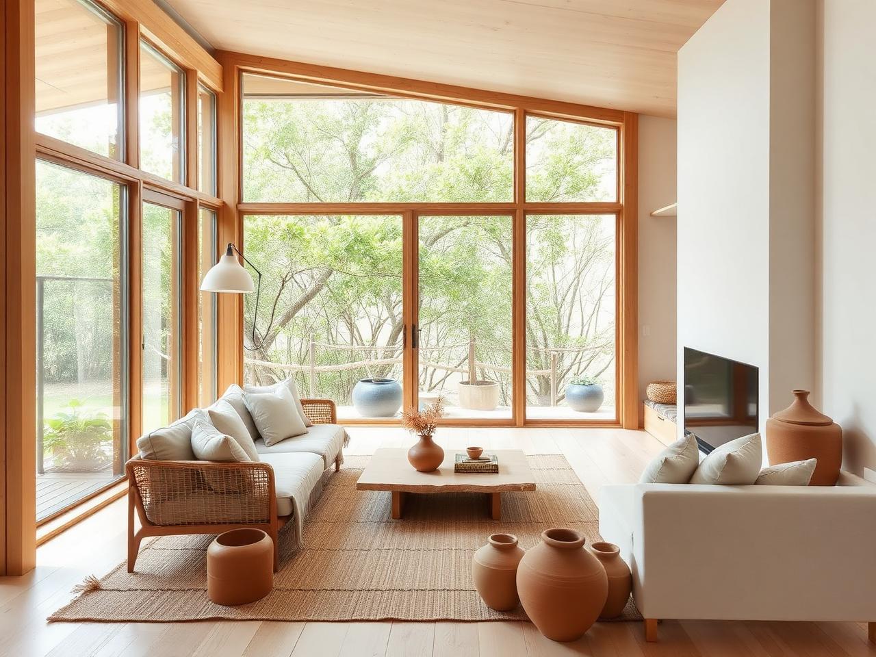 Interior aconchegante da casa de Peruíbe