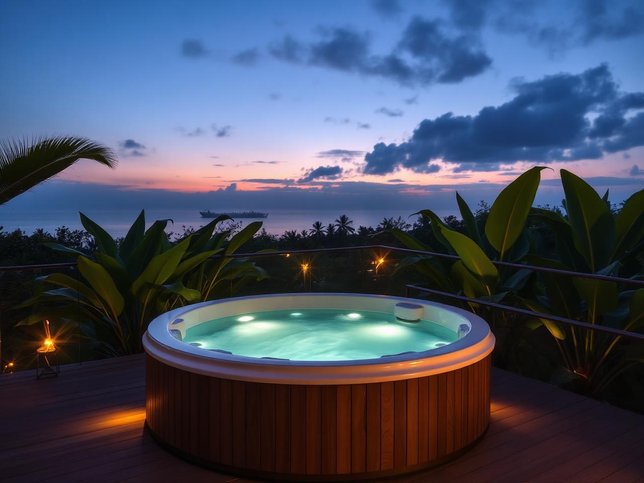Jacuzzi do refúgio em detalhe
